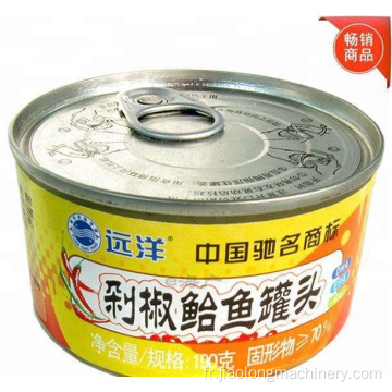 Boîte de thon automatique sardine peut faire la ligne de production pour l&#39;emballage des aliments